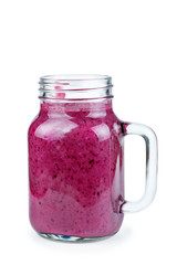 Glass of homemade blueberries smoothie
