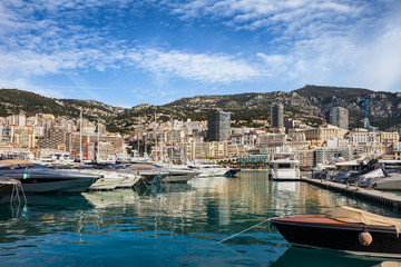 Fototapeta na wymiar Monaco Monte Carlo Harbor View