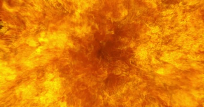 Fire explosion to the camera in slow motion with alpha mask