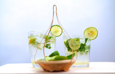 mojito cocktail on white background