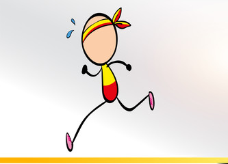 Fototapeta premium happy-cartoon-character,line-cartoon-character,running-character,11.jpg