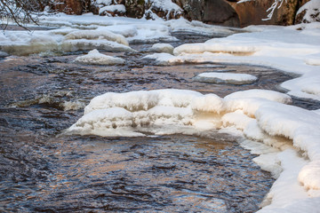 Ice and snow at the river