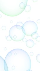 Light pastel colored background with pink bubbles. Wallpaper, texture blue balloons. 3D illustration