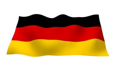 Flag of Germany. Wide format 3D illustration. State symbol of the Federal Republic of Germany. 3D rendering