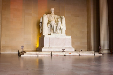Lincoln Memorial by Sunrise in washington DC, USA