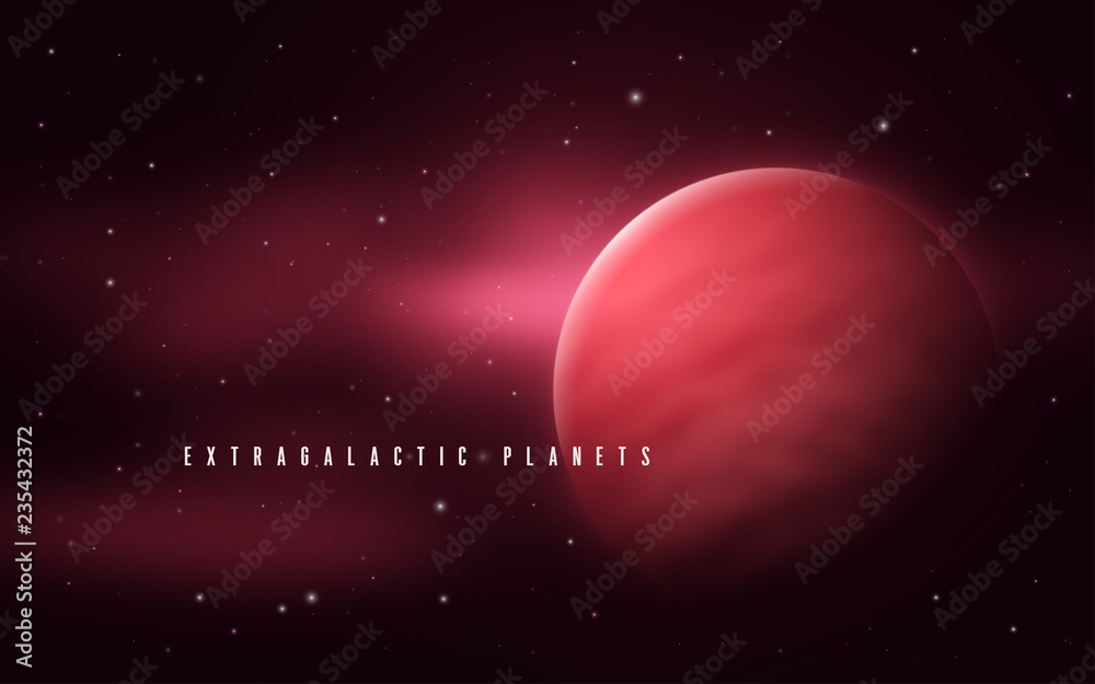 Wall mural deep space sci-fi abstract vector illustration with gas giant an