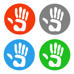 Handprint icon set. Touch symbol. Vector.