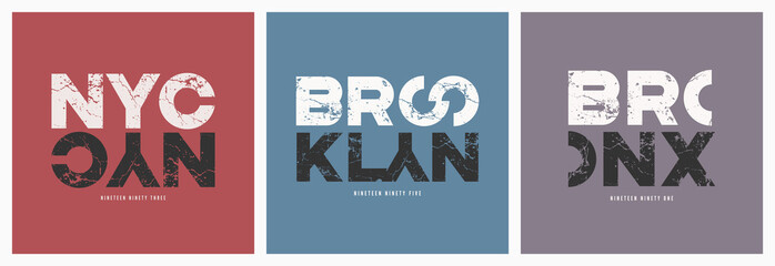 New York City stylish t-shirt and apparel vector grunge designs © rikkyal