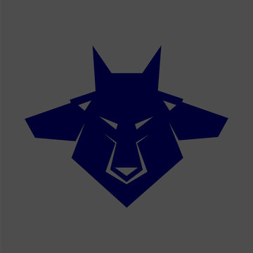 Pack of wolf heads. Vector background