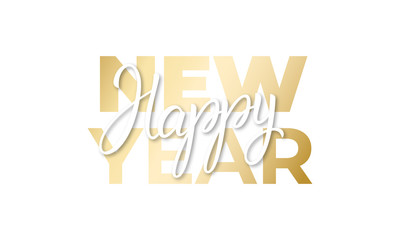 New Year. Typography lettering label for New Year celebration.