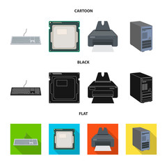 Vector design of laptop and device icon. Collection of laptop and server stock vector illustration.