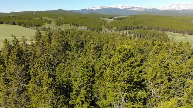 Beautiful landscape near the Yellowstone National park in Wyoming USA from above. Aerial view drone shot
