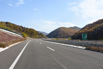 Empty highway in the hills
