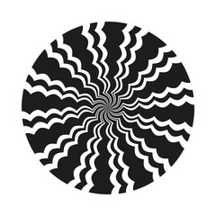 Abstract circular wavy line pattern