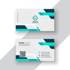 geometric blue modern business card design