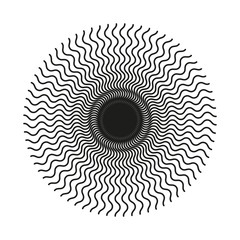 Abstract circular wavy line pattern