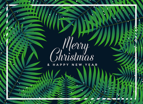 green leaves background for merry christmas