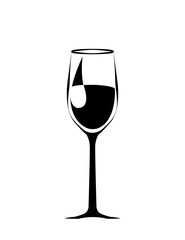 abstract a big black wineglass. isolated. vector