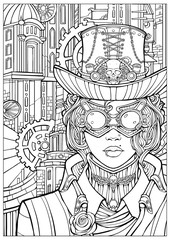 Girl in a steampunk style suit