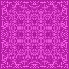 Geometric Pattern with hand-drawing floral ornament. illustration. For fabric, textile, bandana, scarg, print.