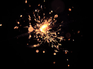 Sparkler on black background