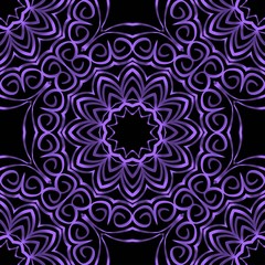 Design for square fashion print. For pocket, shawl, textile, bandanna. Seamless floral pattern. Vector illustration.