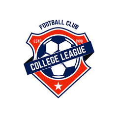 Fototapeta premium Soccer, football emblem. Design element for logo, label, emblem, sign.
