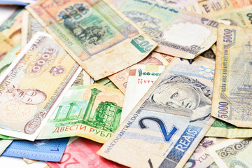 Cash money from different countries background