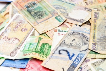 Obraz premium Cash money from different countries background