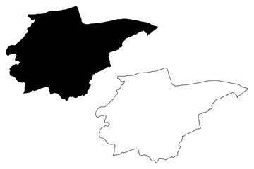 Duzce (Provinces of the Republic of Turkey) map vector illustration, scribble sketch Düzce ili map