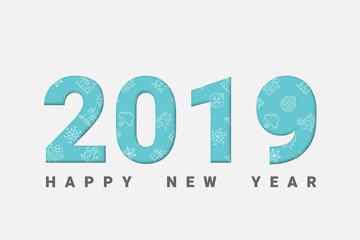 2019 Happy New Year or Christmas Background.