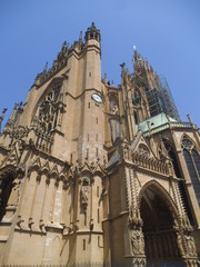 Fototapeta na wymiar A beautiful gothic ornated church in Nancy.