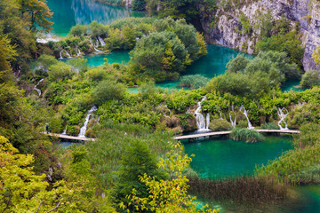 Fototapeta premium Plitvicer Seen und Wasserfälle