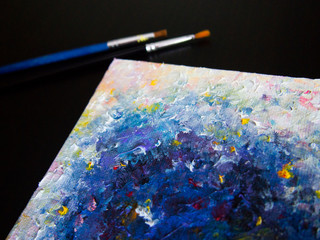 Abstract painting made with oil paints
