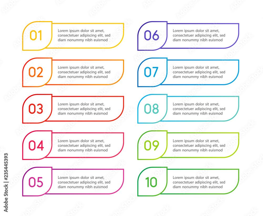 Aufkleber Linear set of infographic steps. COntour web button. Options signs. Presentation graphic elements. Choice menu Graphic design. Vector illustration on white background.