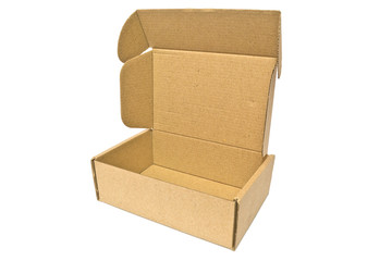 Cardboard box for delivery service, moving, package or gifts isolated on a white background