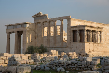 Fototapeta na wymiar Ruins at the Acropolis in Athens, Greece