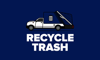 Obraz premium Recycle Garbage Pickup Truck Vector Illustration