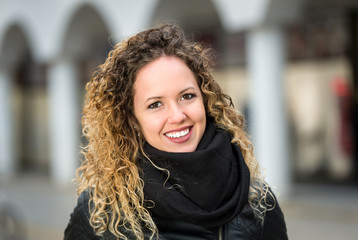 young woman portrait in winter