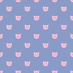 seamless pattern with cute pigs