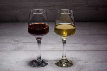 two glasses of wine