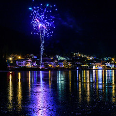 Silvester-Feuerwerk am Hopfensee