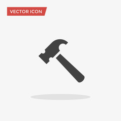 Hammer Icon in trendy flat style isolated on grey background, for your web site design, app, logo, UI. Vector illustration, EPS10.