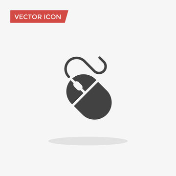 Computer mouse Icon in trendy flat style isolated on grey background, for your web site design, app, logo, UI. Vector illustration, EPS10.