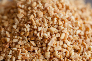 Grounded nut seeds background