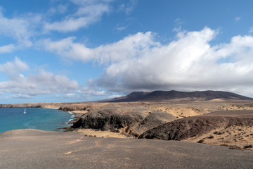 Fototapeta na wymiar Papagayo coastline in Lanzarote island, Spain