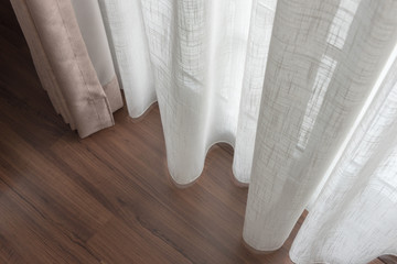 closed up of beautiful  grey curtain