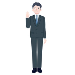 サラリーマン　スーツ　男性　全身 断る