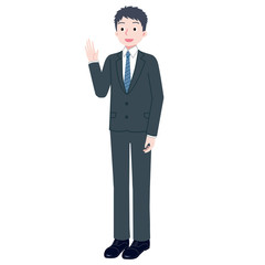 サラリーマン　スーツ　男性　挨拶