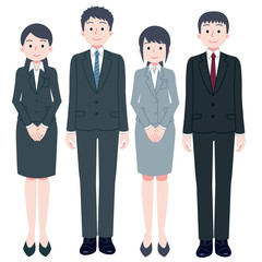 スーツ　男女　4人